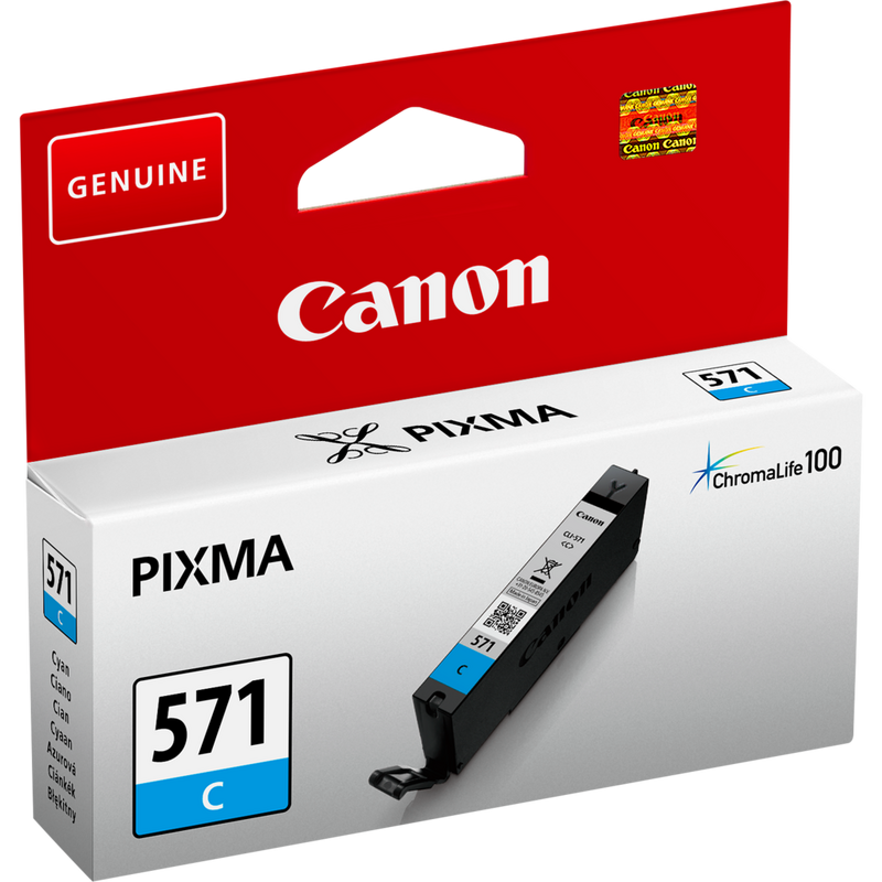 Canon CLI-571C Tinte Cyan Produkt Ansicht von links
