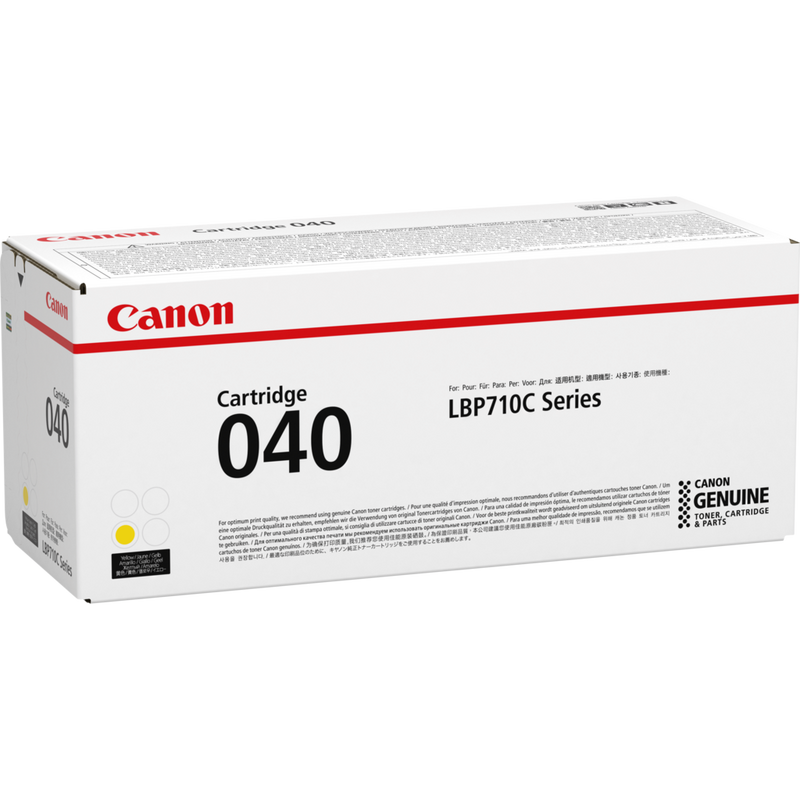Canon 040Y Toner-Cartridge Gelb Produkt Ansicht der Verpackung von links