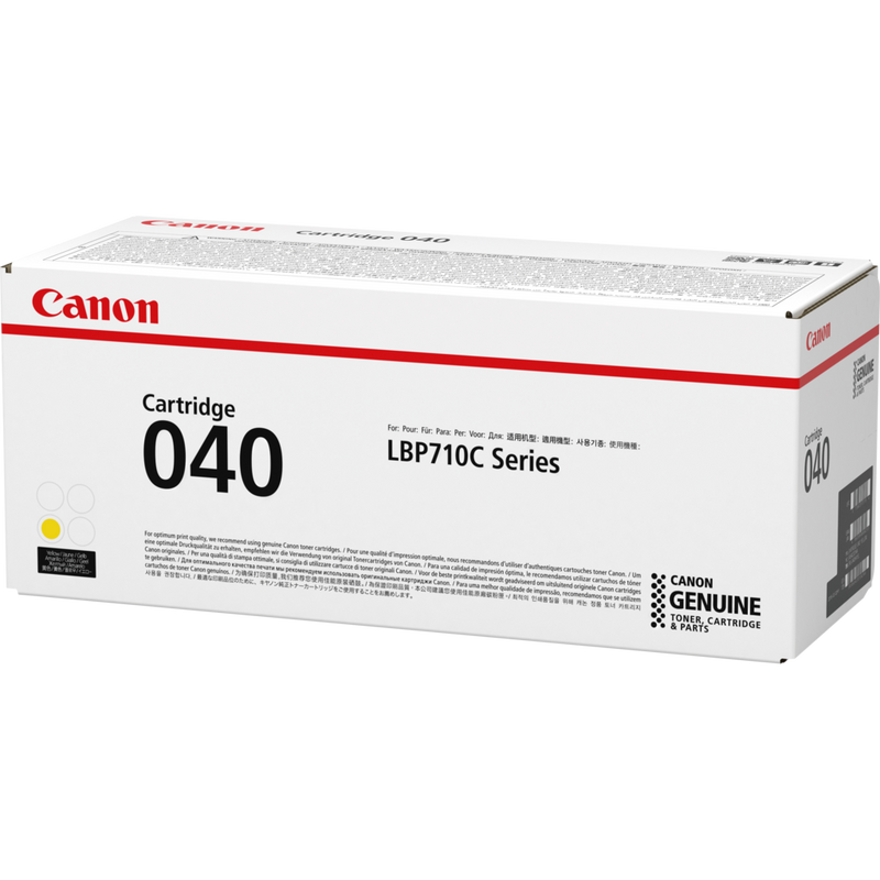 Canon 040Y Toner-Cartridge Gelb Produkt Ansicht der Verpackung von rechts