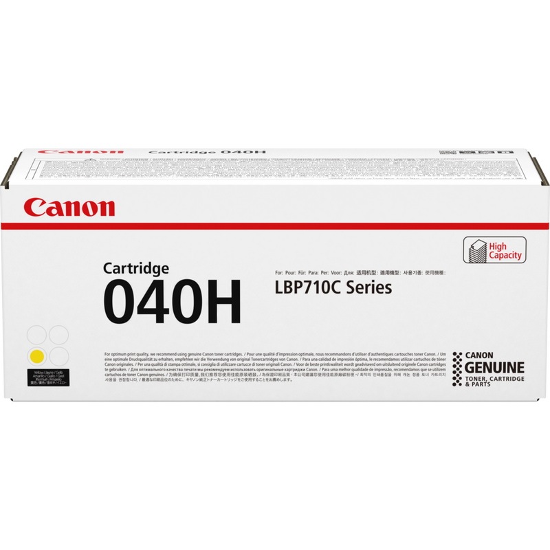 Canon 040H High Yield Toner-Cartridge Gelb Produkt Vorderansicht der Verpackung
