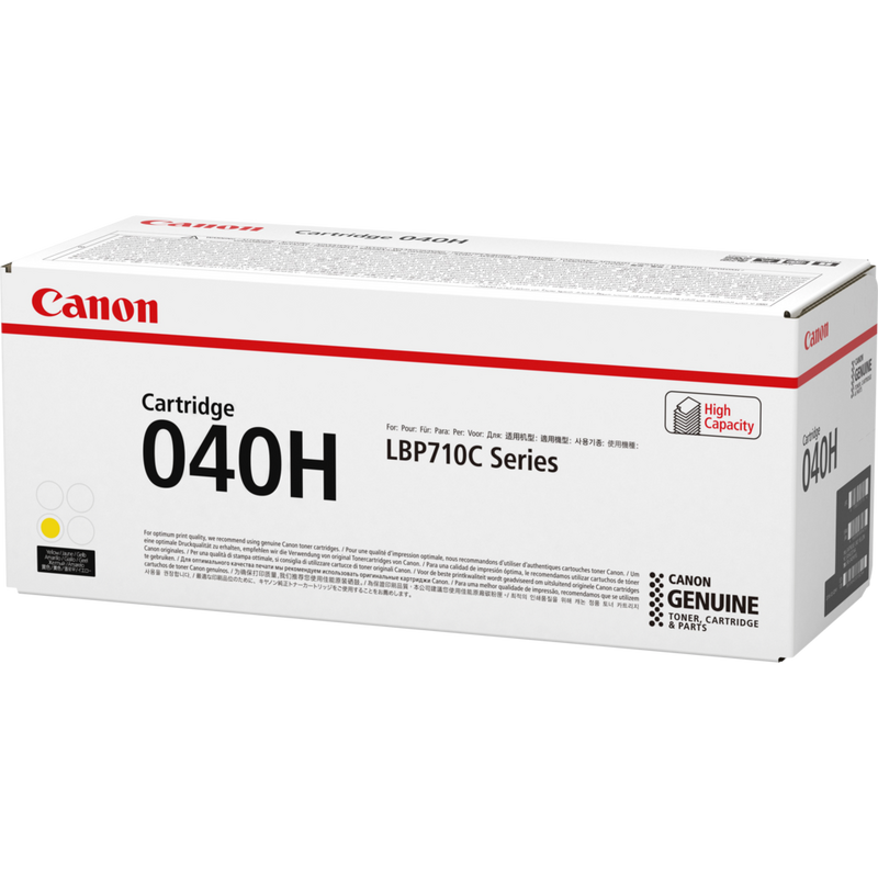 Canon 040H High Yield Toner-Cartridge Gelb Produkt Ansicht der Verpackung von rechts