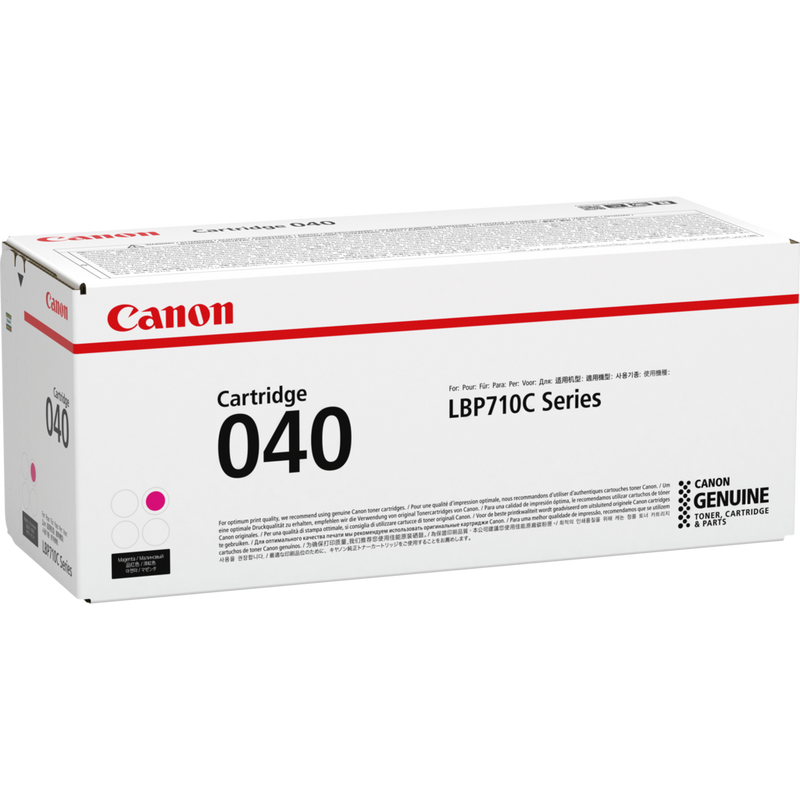 Canon 040M Toner-Cartridge Magenta Produkt Ansicht der Verpackung von links