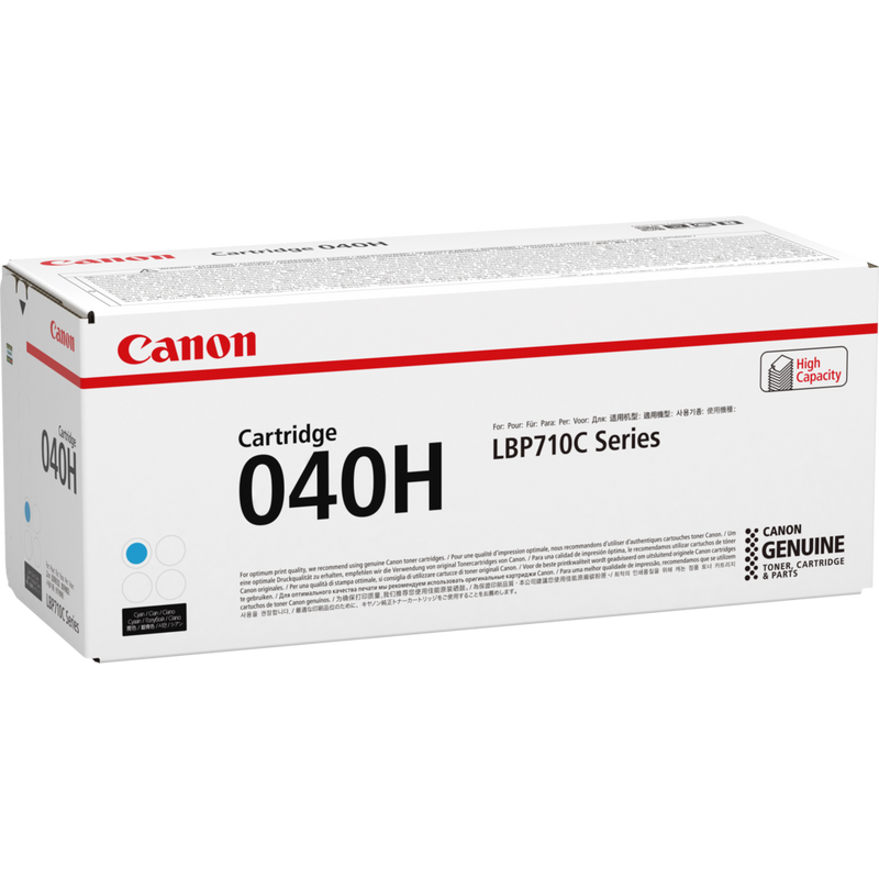 Canon 040H High Yield Toner-Cartridge Cyan Produkt Ansicht der Verpackung von links