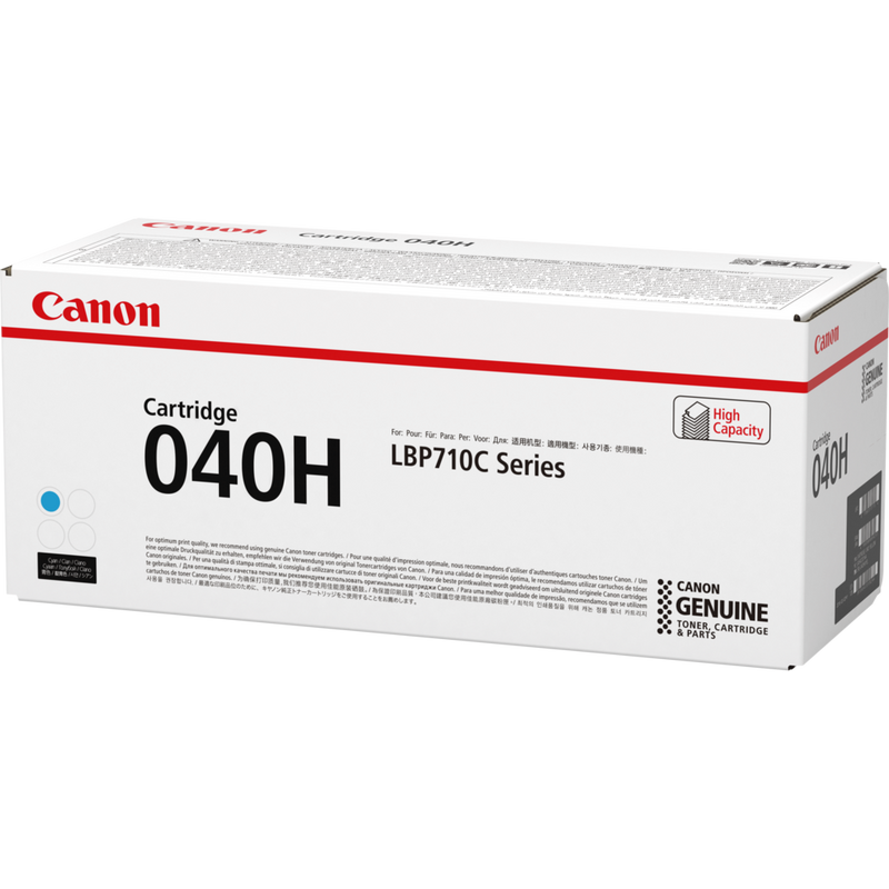 Canon 040H High Yield Toner-Cartridge Cyan Produkt Ansicht der Verpackung von rechts