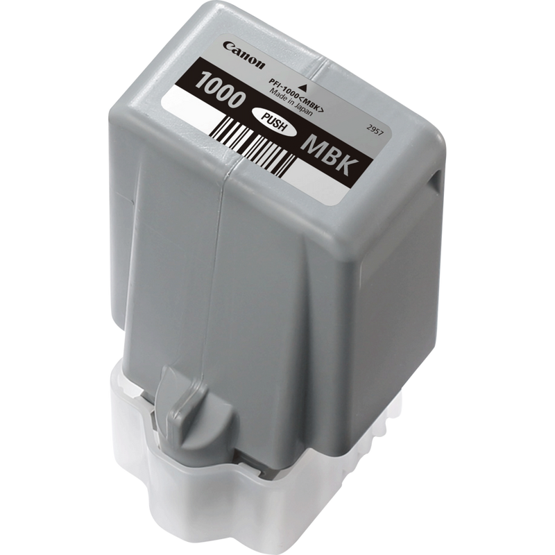 Canon PFI-1000MBK Tinte Mattschwarz Produkt Ansicht der Patrone von rechts
