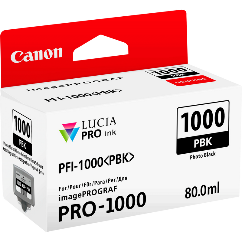 Canon PFI-1000PBK Tinte Foto-Schwarz Produkt Ansicht von links