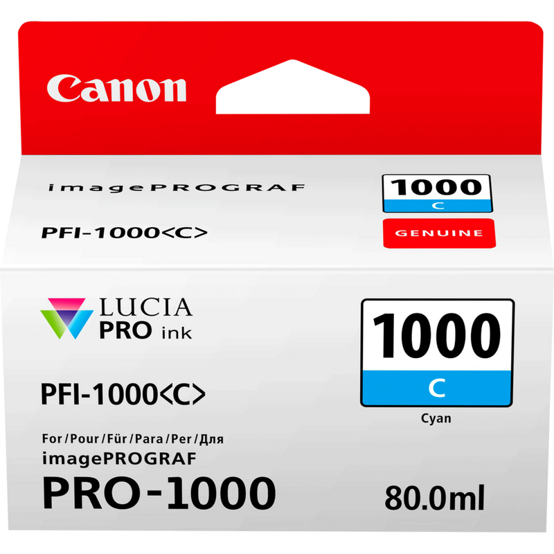 Canon PFI-1000C Tinte Cyan Produkt Vorderansicht