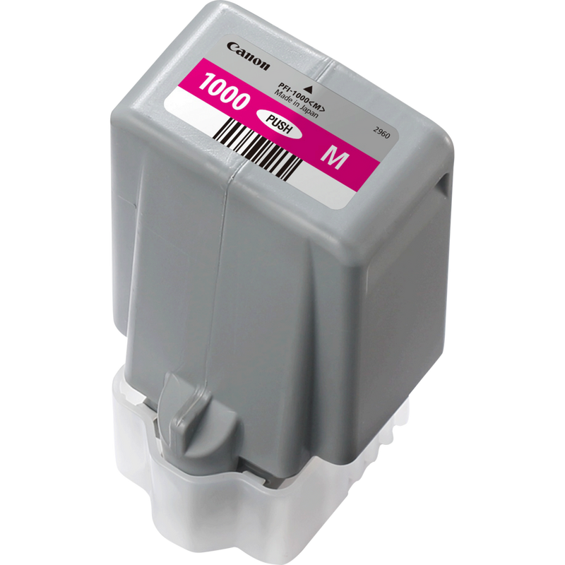 Canon PFI-1000M Tinte Magenta Produkt Ansicht der Patrone von rechts