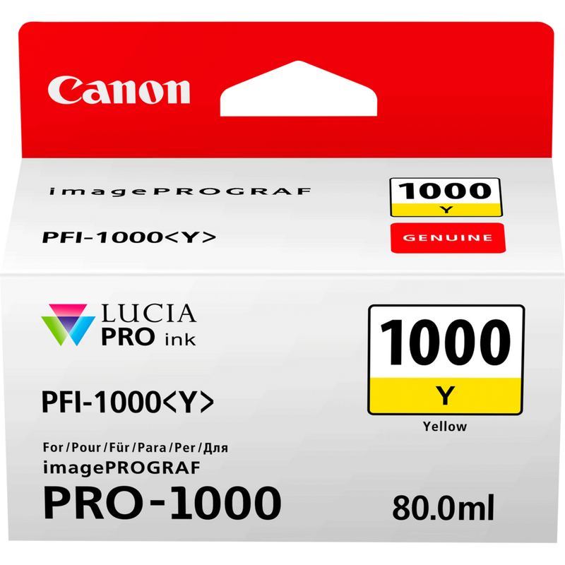 Canon PFI-1000Y Tinte Gelb Produkt Vorderansicht