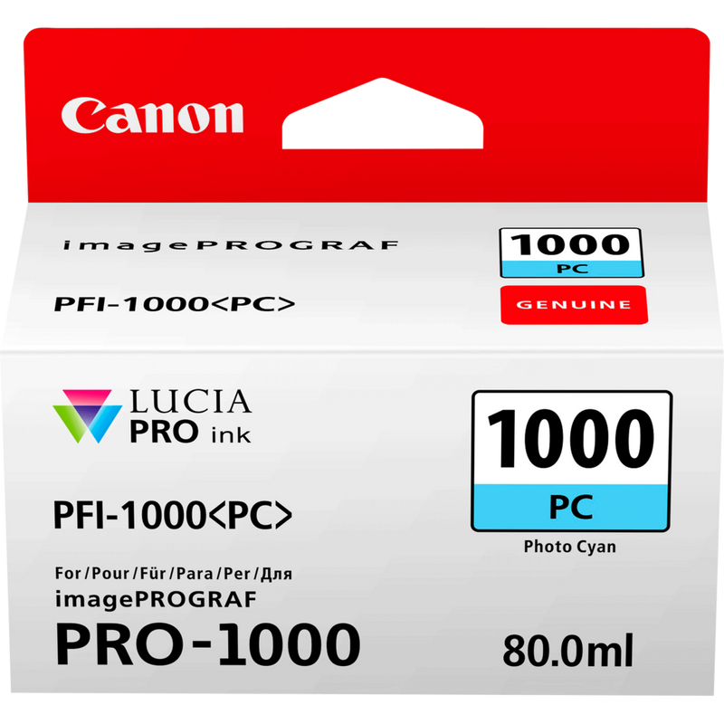 Canon PFI-1000PC Tinte Foto-Cyan Produkt Vorderansicht