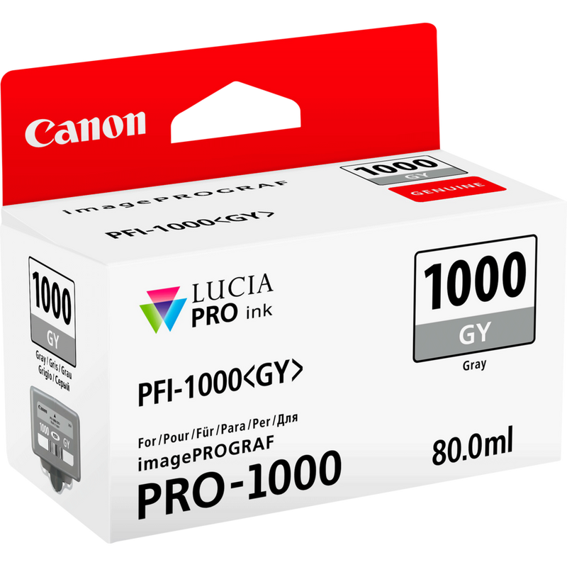 Canon PFI-1000GY Tinte Grau Produkt Ansicht von links
