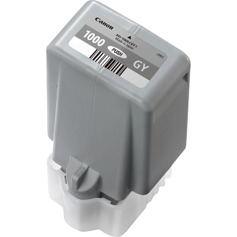 Canon PFI-1000GY Tinte Grau Produkt Ansicht der Patrone von rechts