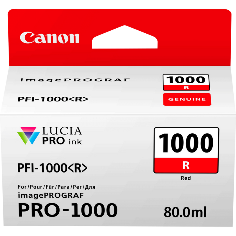 Canon PFI-1000R Tinte Rot Produkt Vorderansicht