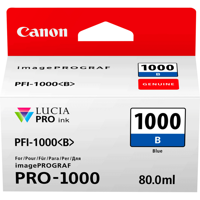 Canon PFI-1000B Tinte Blau Produkt Vorderansicht