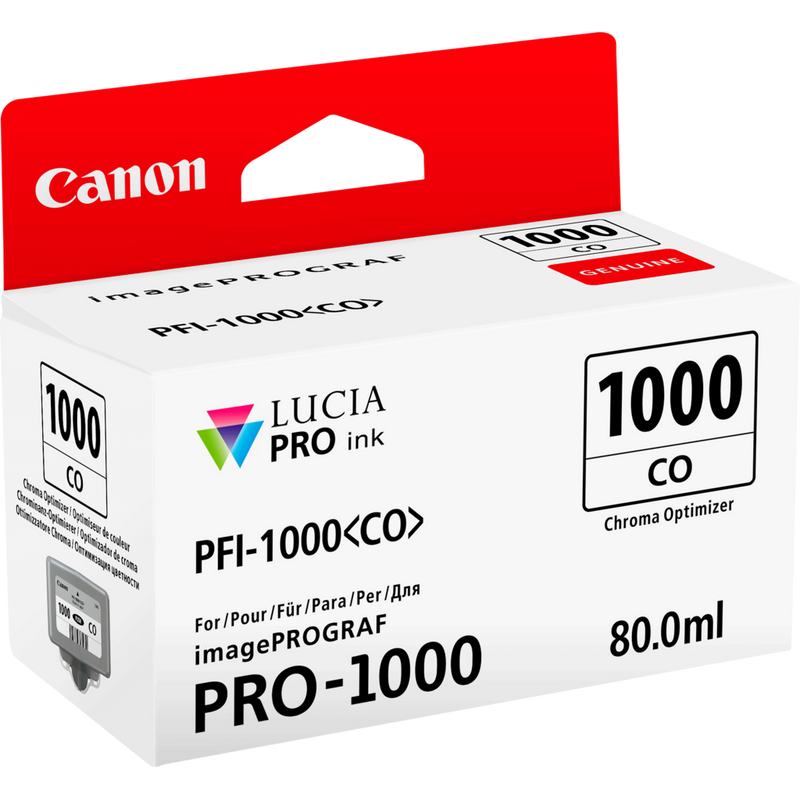 Canon PFI-1000CO Tintentank Chroma Optimizer Produkt Ansicht von links