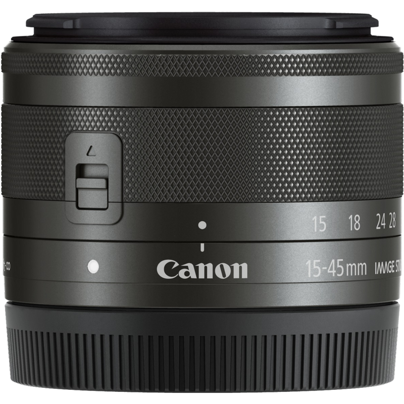 Canon EF-M 15-45mm f/3.5-6.3 IS STM Objektiv – Graphit-Grau Produkt Vorderansicht