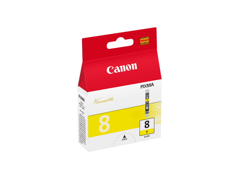 Canon CLI-8Y Tinte Gelb Produkt Ansicht von links