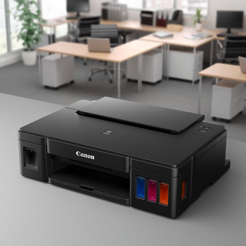 Canon PIXMA G1500 Auf einem Tisch in einem Haus