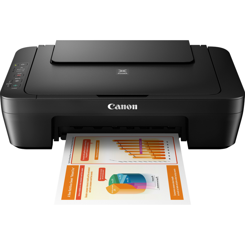 Canon PIXMA MG2550S 3-in-1 Tintenstrahl-Farb-Multifunktionssystem Produkt Vorderansicht mit ausgeklapptem Papierfach