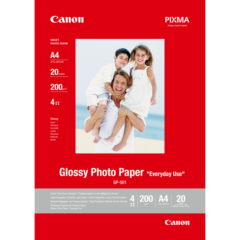 Canon GP-501 Fotoglanzpapier A4, 20 Blatt Produkt Vorderansicht