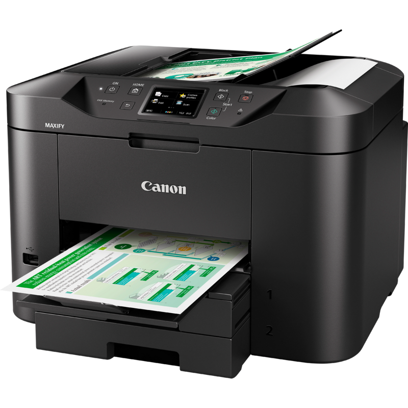 Canon MAXIFY MB2750 Produkt Schrägansicht von vorne mit ausgeklapptem Papierfach