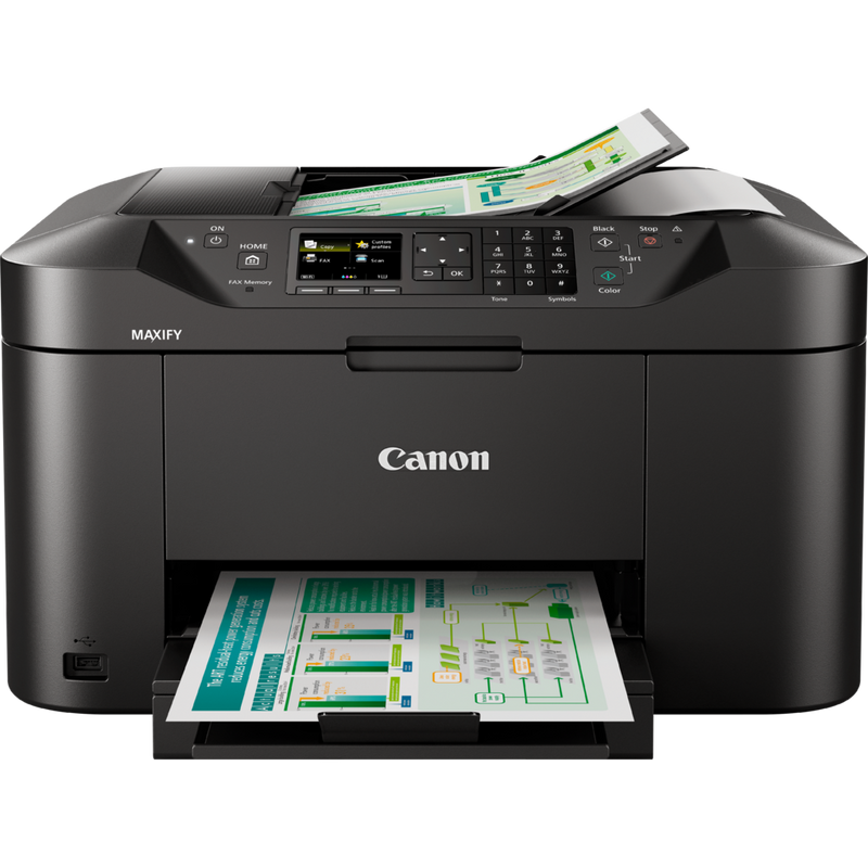 Canon MAXIFY MB2150 Produkt Vorderansicht mit ausgeklapptem Papierfach