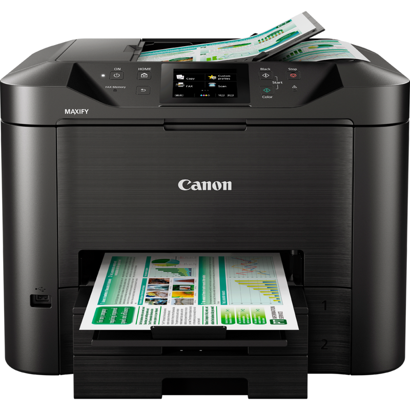 Canon MAXIFY MB5450 Produkt Vorderansicht mit ausgeklapptem Papierfach