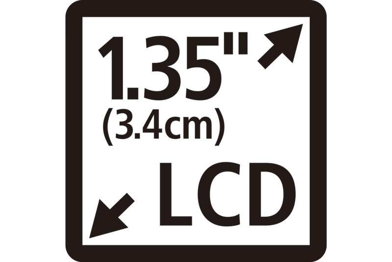 1.35” tilting LCD screen