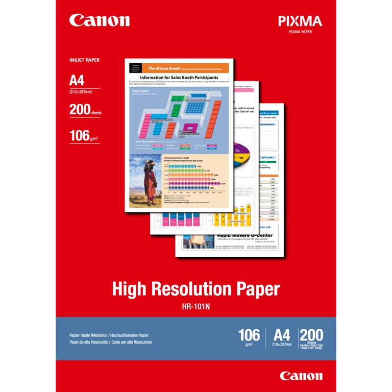 Canon HR-101N Hochauflösendes Papier A4, 200 Blatt Produkt Vorderansicht