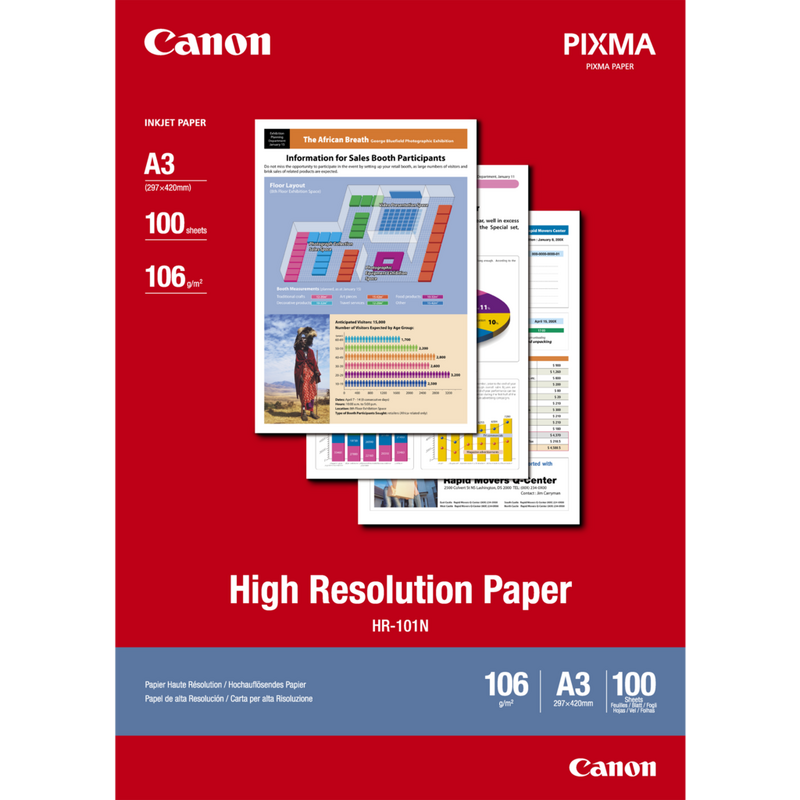 Canon HR-101N Hochauflösendes Papier A3, 100 Blatt Produkt Vorderansicht