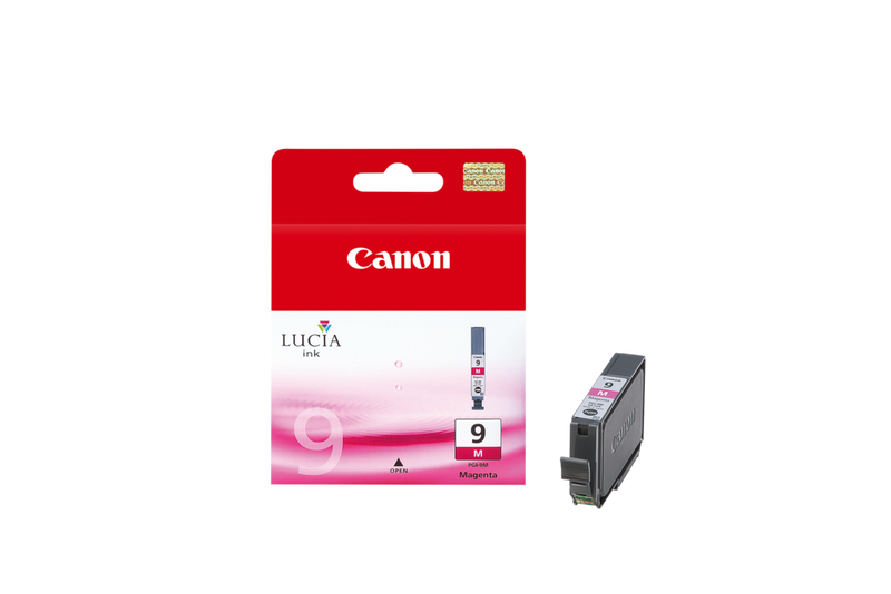 Canon PGI-9M Tinte Magenta Produkt Vorderansicht mit Patrone