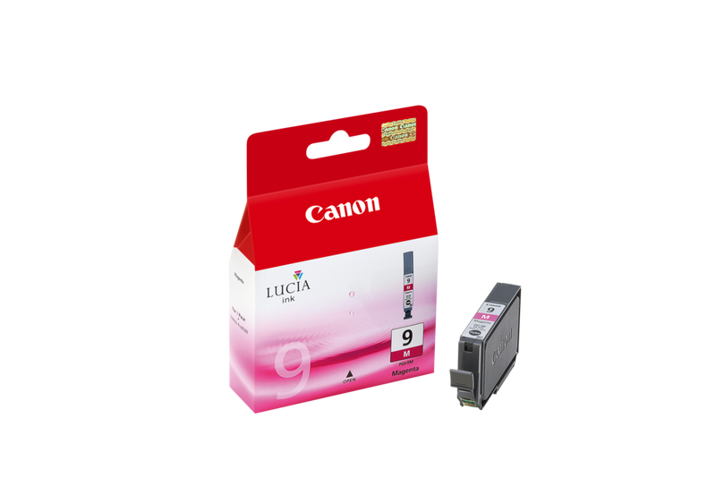 Canon PGI-9M Tinte Magenta Produkt Ansicht von rechts mit Patrone