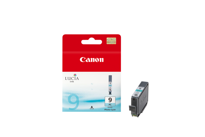 Canon PGI-9PC Tinte Foto-Cyan Produkt Vorderansicht mit Patrone