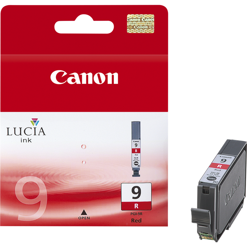 Canon PGI-9R Tinte Rot Produkt Vorderansicht mit Patrone
