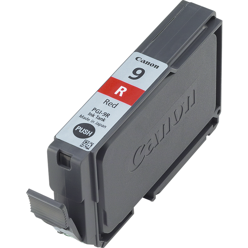 Canon PGI-9R Tinte Rot Produkt Ansicht der Patrone von rechts
