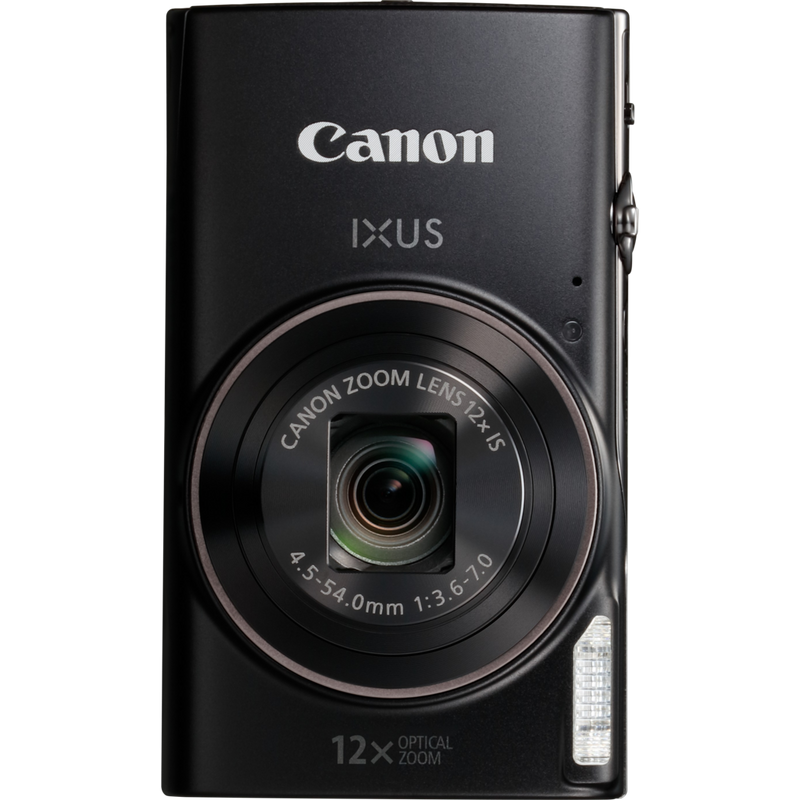 Canon IXUS 285 HS – Schwarz Produkt Vorderansicht vertikal