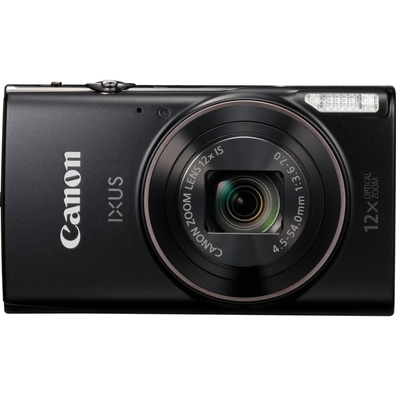 Canon IXUS 285 HS – Schwarz Produkt Vorderansicht horizontal