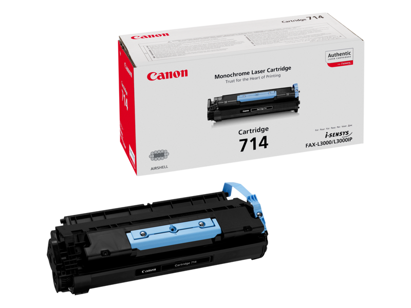Canon 714 Toner-Cartridge Produkt Verpackung und Patrone