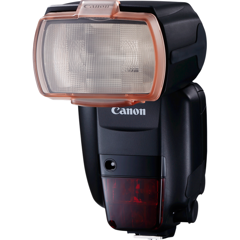 Canon SCF-E3 Farbfilter Produkt Lichtfilter, der an einem Blitz angebracht ist