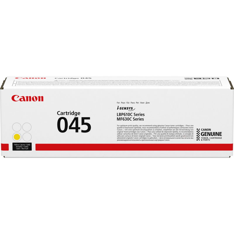 Canon 045Y Toner-Cartridge Gelb Produkt Vorderansicht der Verpackung