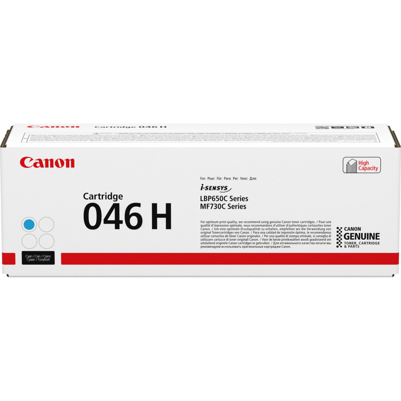 Canon 046H High Yield Toner-Cartridge Cyan Produkt Vorderansicht der Verpackung