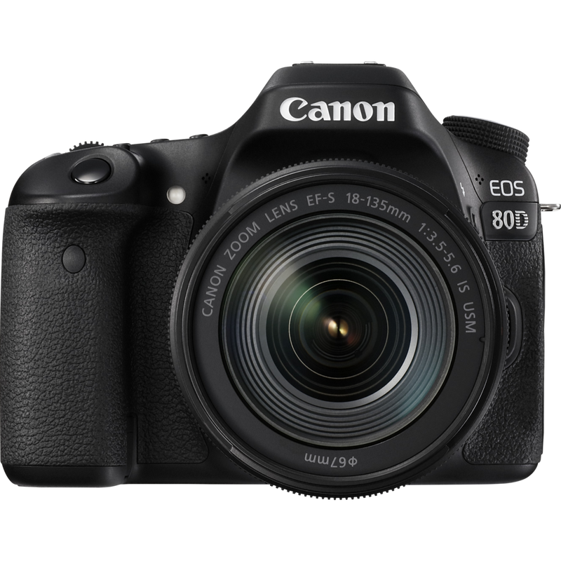 Canon EOS 80D + 18-135mm IS USM Objektiv Produkt Vorderansicht