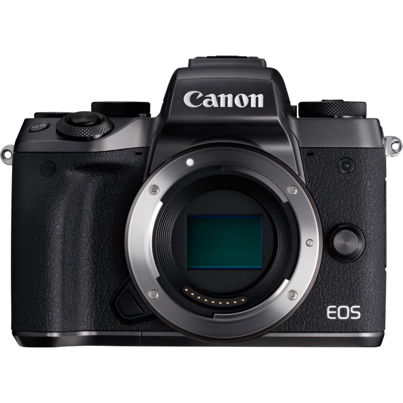 Canon EOS M5 Gehäuse Schwarz Produkt Vorderansicht
