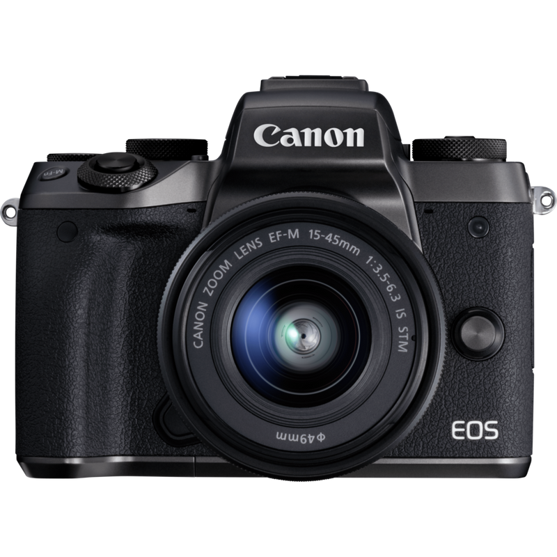 Canon EOS M5 + EF-M 15-45mm 1:3,5-6,3 IS STM Produkt Vorderansicht