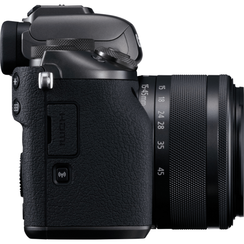 Canon EOS M5 + EF-M 15-45mm 1:3,5-6,3 IS STM Produkt Ansicht von rechts