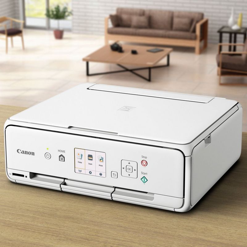 Canon PIXMA TS5051 – Weiß Auf einem Tisch in einem Haus