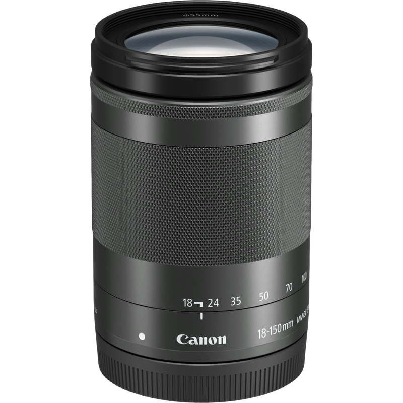 Canon EF-M 18-150mm f/3.5-6.3 IS STM Objektiv – Graphit-Grau Produkt Ansicht von oben