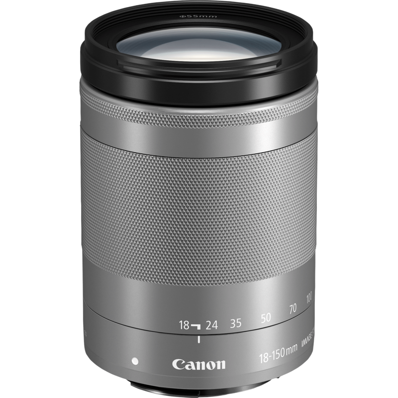 Canon EF-M 18-150mm f/3.5-6.3 IS STM Objektiv – Silber Produkt Ansicht von oben