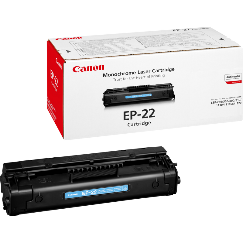 Canon EP-22 Toner-Cartridge Produkt Verpackung und Patrone