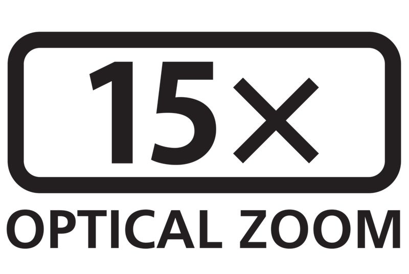 Zoom ottico 15x con grandangolo